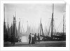 Trawlers berthed in the outer harbour with the morning mist rising at Lowestoft, Suffolk by Smiths Suitall Ltd.