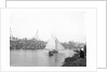 A view of the quay at Rowhedge during an unidentified festival, taken from the Wivenhoe side of the River Colne by Smiths Suitall Ltd.