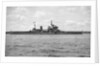 HMS 'King George V' (Br, 1939), anchored at Falmouth with awning rigged aft by Unknown
