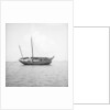 A port broadside view of a small fisher type junk anchored at Penang by David Watkin Waters