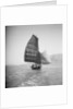 A bow view of a cargo sampan under sail in Tolo Harbour, Hong Kong by David Watkin Waters