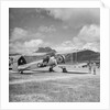 Fairey Swordfish I torpedo bomber reconnaissance biplane aircraft K8386, code 945, of 824 Squadron Fleet Air Arm, on Kai Tak airfield, Hong Kong by David Watkin Waters