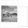 Fairey Swordfish I torpedo bomber reconnaissance biplane aircraft K8386, code 945, of 824 Squadron Fleet Air Arm, on Kai Tak airfield, Hong Kong by David Watkin Waters