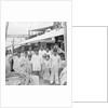 The captain and crew on board the Indian kotia type dhow Karimi (fl.1938) anchored at Colombo, Ceylon by David Watkin Waters