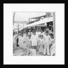 The captain and crew on board the Indian kotia type dhow Karimi (fl.1938) anchored at Colombo, Ceylon by David Watkin Waters