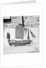 A starboard broadside view of as model of the Antung trader type junk 1938 on a display stand at Liu Kung Tao near Weihaiwei by David Watkin Waters