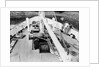 'Claymore' (1955) 14th June, looking down, and forward, on to the foredeck, the cargo winch and the windlass by unknown
