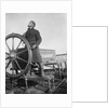 'Pommern' (Fi, 1903), 4-masted barque, Peter Karney at the wheel, steering by the wind by unknown
