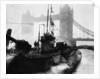 Glass plate negative depicting the U155 at Tower Bridge by Unknown