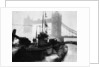 Glass plate negative depicting the U155 at Tower Bridge by Unknown