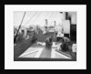 Lascars ' Asian seamen ' painting a Union flag on the deck of the P&O liner 'Chitral' by unknown