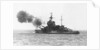 A port quarter view of 'Warspite' (1913), bombarding the French coast by unknown