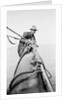 Seaman and photographer Alan Villiers on a yard with camera by unknown