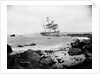 Starboard stern view of the sailing barque Glenbervie (1866) ashore when she ran aground by Gibson & Sons of Scilly
