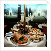Dinner table spread aboard Union-Castle liner 'Transvaal Castle' by Marine Photo Service
