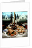 Dinner table spread aboard Union-Castle liner 'Transvaal Castle' by Marine Photo Service