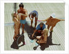 A group of passengers aboard an unspecified cruise ship enjoy a game of deck quoits by Union Castle Line Collection