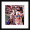 Macabre comic entertainment aboard an unspecified cruise ship, with a female passenger prostrate on a bloody slab - perhaps a variant of the Crossing the Line (the Equator) ceremony? by Marine Photo Service