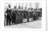 Crew wearing life jackets aboard the P&O passenger/cargo liner 'Viceroy of India' (Br, 1929) by unknown