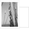 Kuwaiti sailors climbing aloft and working on the lateen yard by Alan Villiers