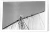 Kuwaiti sailors working the sail by Alan Villiers
