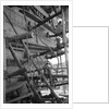 The simple but effective scaffolding of a boom under construction by Alan Villiers