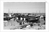 A line of booms, viewed stern-on by Alan Villiers