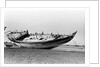 Decorated stern and deck hull of a large sambuk, beached at Aden by Alan Villiers