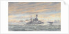 Unidentified battleship at sea by Alma Claude Burlton Cull