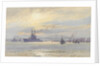 American battleship in the Firth of Forth by Alma Claude Burlton Cull