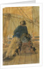 Seaman leaning on a gun on the 'Pallas' by Gabriel Bray