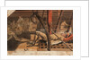 A Marine asleep beneath a companionway on the 'Pallas' by Gabriel Bray