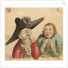Two male figures, one with a large cocked hat and a quizzing glass by Gabriel Bray