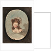 Head and shoulders of a woman with a feather in her hair by Gabriel Bray