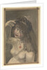 Half-length view of a girl in a white dress and black veil by Gabriel Bray