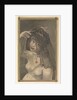 Half-length view of a girl in a white dress and black veil by Gabriel Bray