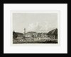 View of a town with cow being slaughtered in background by William Alexander
