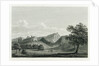 Country scene with mountain range and two figures by William Alexander