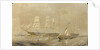 'Agamemnon' at sea, a cutter in the foreground by Oswald Walter Brierly