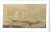 'Agamemnon' at sea, a cutter in the foreground by Oswald Walter Brierly
