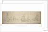 The Dutch fleet at anchor near the coast by Willem van de Velde the Elder