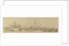 The decorated pontoon before Whitehall by Willem van de Velde the Elder