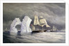 HMS 'Phoenix', 'Talbot' and 'Diligence' passing a remarkable iceberg by Edward Augustus Inglefield