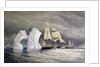 HMS 'Phoenix', 'Talbot' and 'Diligence' passing a remarkable iceberg by Edward Augustus Inglefield