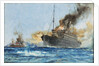 'Carmania' sinking 'Cap Trafalgar' off Trinidad, 14 September 1914 by Charles Dixon