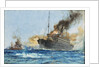 'Carmania' sinking 'Cap Trafalgar' off Trinidad, 14 September 1914 by Charles Dixon
