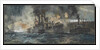 HMS 'Vindictive' alongside the Mole, Zeebrugge, April 23rd 1918 by Charles Dixon