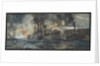 HMS 'Vindictive' alongside the Mole, Zeebrugge, April 23rd 1918 by Charles Dixon