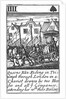 1588 Armada Playing Cards, IIII of Spades. 'Queene Eliz. Riding in Triumph through London in a Chariot drawn by two Horses and all ye Companies attending her wth their Baners' by Unknown