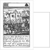 1588 Armada Playing Cards, IIII of Spades. 'Queene Eliz. Riding in Triumph through London in a Chariot drawn by two Horses and all ye Companies attending her wth their Baners' by Unknown